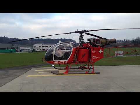 Helicopter SA315B Lama final flight Base Epagny Switzerland, end of an era… 15 November 2013