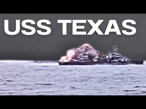 Battleship USS Texas Firing on D Day