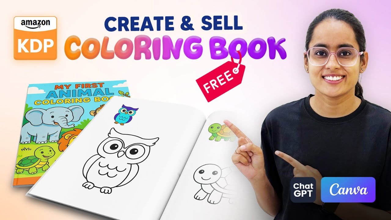 Create & Sell Coloring Books Using Free AI Tools - ChatGPT & Canva | KDP Tutorial
