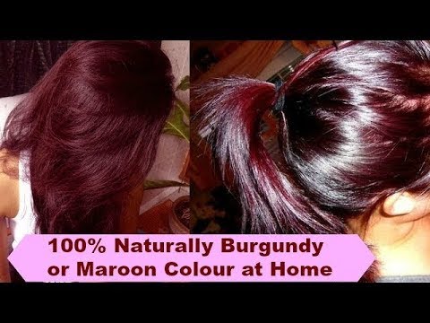 100% How to colour Hair at home naturally| Burgundy or...