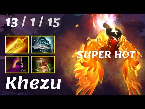 Khezu MVP Phoenix - MID LANE Burn Enemies Down with Radiance Full Gameplay Dota 2 7.22f