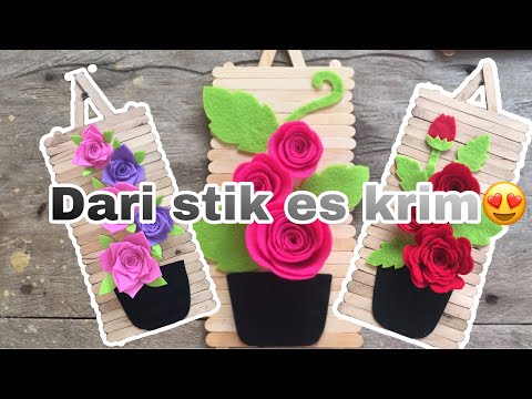 Tutorial hiasan dinding dari stik es krim dan kain flanel