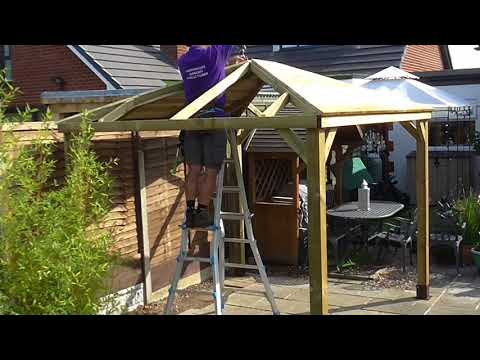 3m x 2.5m Wooden Gazebo with double skin roof