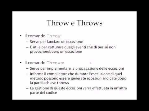 Corso Java 7 - Lezione 8 - Eccezioni. Asserzioni