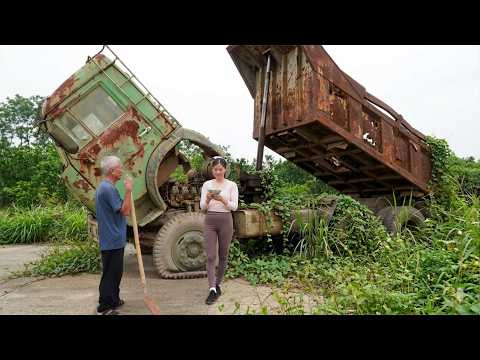 Genius Girl: Restarts an (18-Ton) KAMAZ Dump Truck Abandoned for 20 Years by a Retired Old Man 🛠🛠🛠