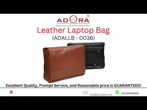 High quality real leather conference laptop bag