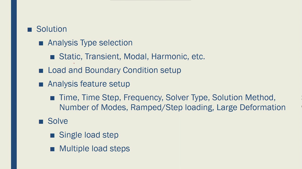 Intro to FEM - Week04-A14 ANSYS APDL Analysis Stages