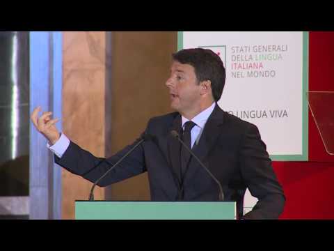 Renzi interviene agli Stati Generali della lingua italiana nel mondo