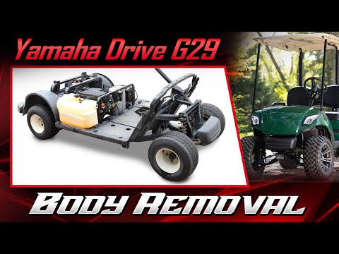 Part of a video titled Yamaha Drive G29 Golf Cart - Body Removal - YouTube