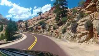 Zion Nationalpark. Onboard front view, real time. Video on map.