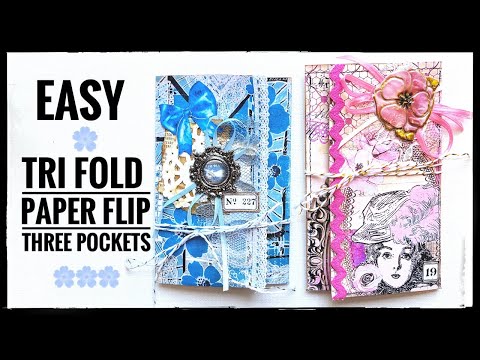 Easy - Tri Fold - Paper Flip With Three Pockets - Junk Journal