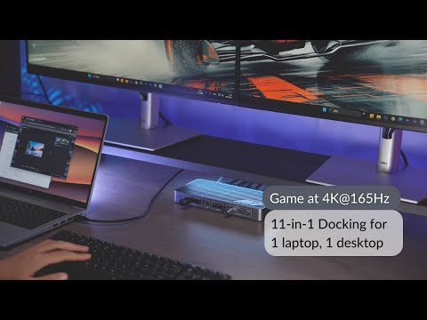 Gaming KVM Docking Station: 2 Computers, 2 Monitors at 4K@165 (iDock B10)