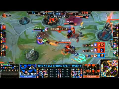 TSM Wildturtle Jinx Pentakill - TL vs TSM Game 2 (NA LCS Spring 2015)