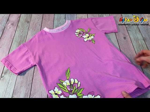 Футболка Lanson Kids с принтом цветы розовая - видео