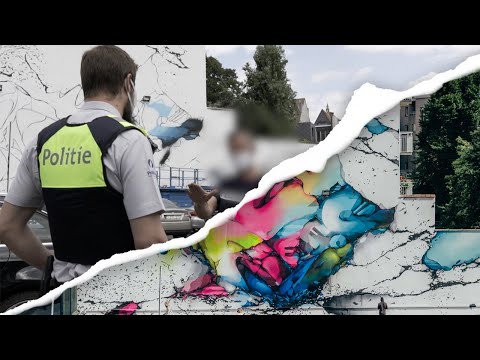 DOES - XL Mural in Antwerp w/ Matthias ''zenith'' Schoenaerts - Angry guy wants to stop us