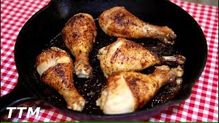 How to Bake the Best Chicken Legs in a Cast Iron Skillet~Easy Cooking