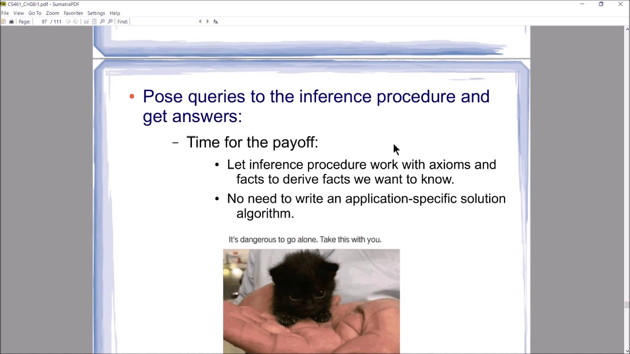 CS461 AI CH08 Lecture:  8.4:   Knowledge Engineering in First-Order Logic AND Expert Systems