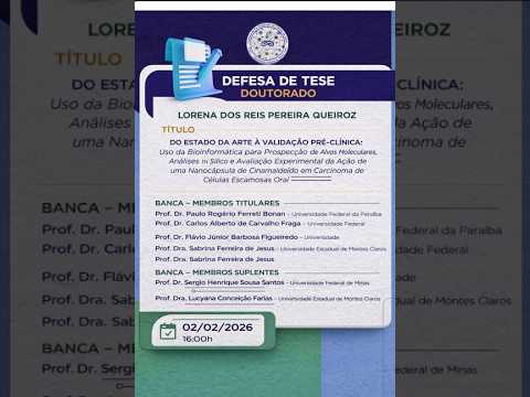 Defesa de Tese | Bioinformática e Nanocápsula de Cinamaldeído no Carcinoma Oral