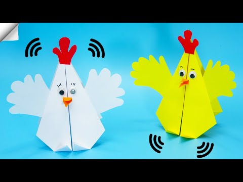 How to Make a Paper Chicken Easter paper Crafts Easy paper crafts