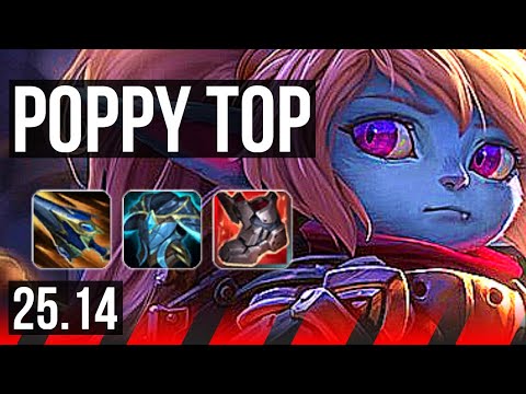 POPPY vs AKALI (TOP) | 12/2/6, Dominating | EUW Challenger | 25.14