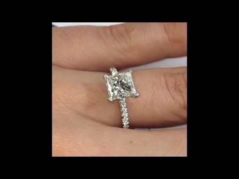 1.92 ct Princess Cut Diamond Engagement Ring