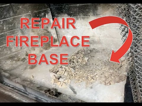 Repair Cracked or Broken Fireplace | Base Repair with Furnace Cement | How to Fix Damaged Fireplace