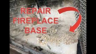 Repair Cracked or Broken Fireplace | Base Repair with Furnace Cement | How to Fix Damaged Fireplace