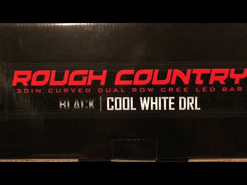 ROUGH COUNTRY 30-INCH CURVED CREE LED LIGHT BAR - (DUAL ROW | BLACK SERIES W/ COOL WHITE DRL)