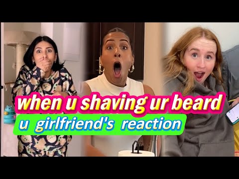 Funny😄｜Shaving beard to see girlfriend's reaction!｜ La reacción de mi novia cuando me quité la barba