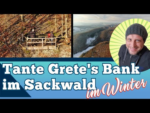 Tante Grete´s Bank im Sackwald von oben - Wanderung zur Tante Grete Bank im Paradiesgarten - Drohne