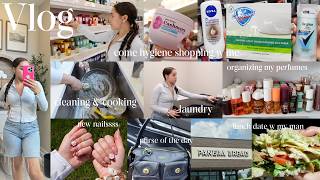 vlog- laundry +hygiene shopping +lunch date +cooking +perfume organizing +cleaning +etc.
