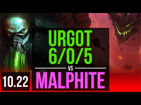 URGOT vs MALPHITE (TOP) | 6/0/5, 1700+ games, 1.1M mastery, Dominating | EUW Master | v10.22