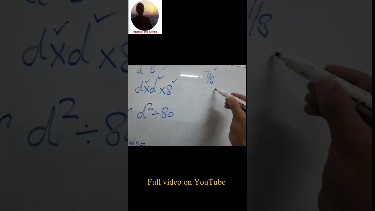 7/8 inch shackle formula/wire sling eye bolt calculations/Rigger k formulas #rigging #lifting #crane
