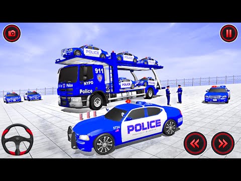 Police Car Transport Truck - US police Limo Transport - Android Gameplay