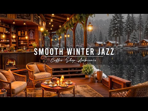 Unwind with Smooth Winter Jazz Music ⛄ Lakeside Coffee Shop Ambience & Relaxing Piano Jazz Music