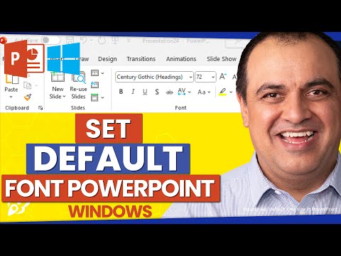 How to set default font size in PowerPoint on Windows