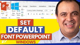 How to set default font size in PowerPoint on Windows