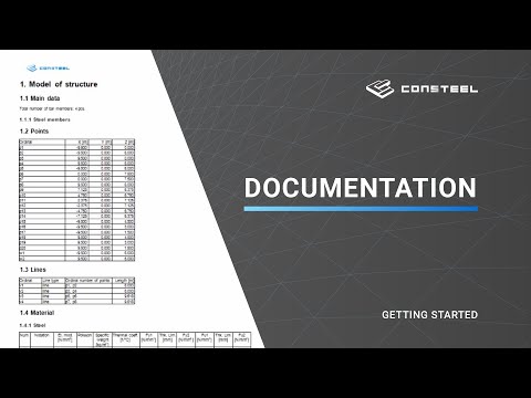 Getting started with Consteel - How to document your project?