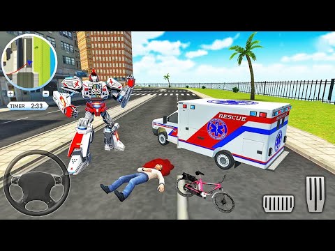 Ambulance Robot Car Transform - Emergency Rescue Simulator - Ambulance Robot Game - Android Gameplay