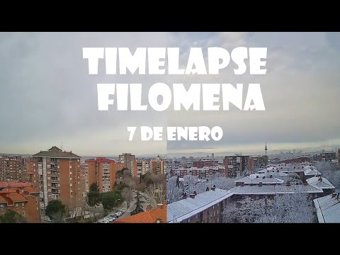 Snow storm time lapse in Madrid, Spain (1-7-2021). Over 15 inches of snow