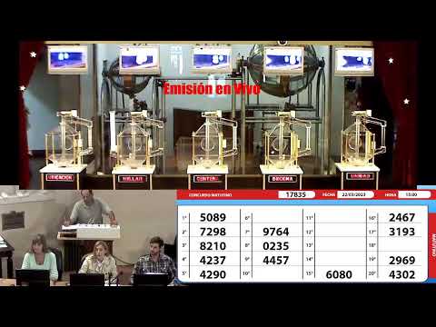 Sorteo de Quiniela MATUTINO N°17835  - 22/03/2023– 15:00hs.-