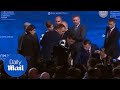 China S President Grabbed By Security As He Almost Tumbles Off Stage