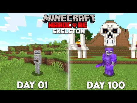 I Survived 100 Days as a SKELETON in Hardcore Minecraft : (HINDI )