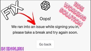 Download lagu ChatGPT: 'Oops, We ran into an issue while signing you in...' | How To Fix Login Issue mp3