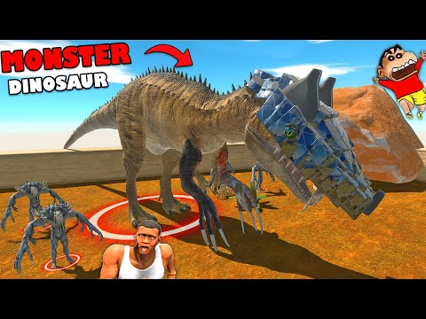 SHINCHAN in DEATH RUN KING T-REX vs CHOP and AMAAN Animal Revolt Battle Simulator WHO CAN PASS ?