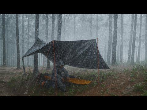 A SCARY BRUTAL RAINSTORM ‼️Solo Camping in HEAVY RAINSTORM⛈️CAMPING IN HEAVY RAIN WITH THUNDERSTORM 