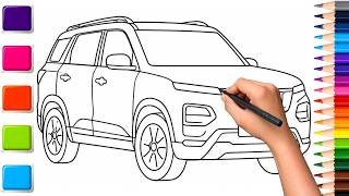 Car Coloring for Kids | Coloring Page for kids & Toddlers | Step by Step Coloring a Super Car
