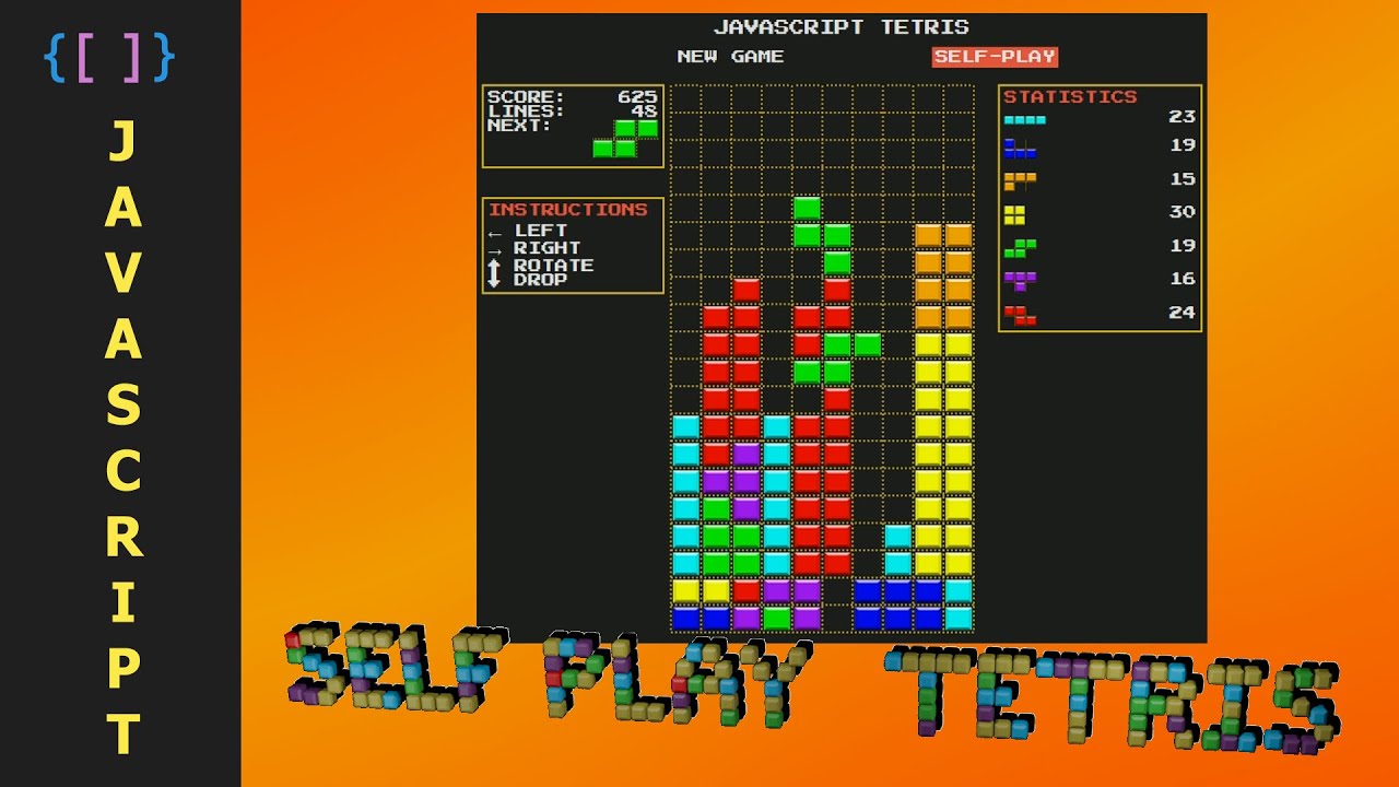 Tetris Self Play mode in JavaScript