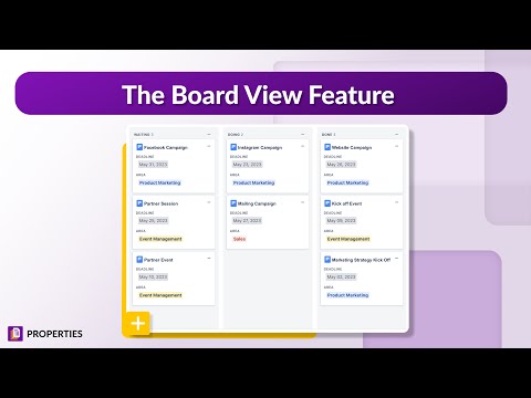 The Board View Feature - Properties for Confluence Cloud