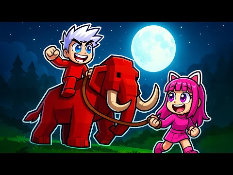 SURVIVING 99 NIGHTS with a PET LAVA MAMMOTH in 99 NIGHTS IN THE FOREST! *NEW TAMING UPDATE*